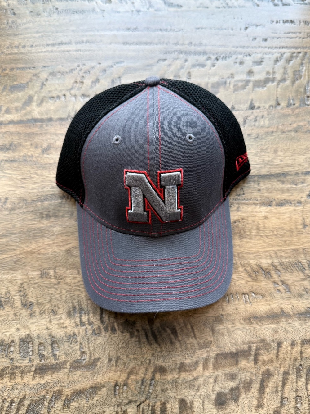 Nebraska Cornhuskers New Era Hat 7 3/8 Gray Black Red Huskers NCAA